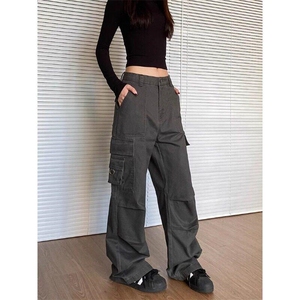 美式vibe高街复古水洗工装裤男女欧美宽松直筒休闲裤LN10433-P62图片