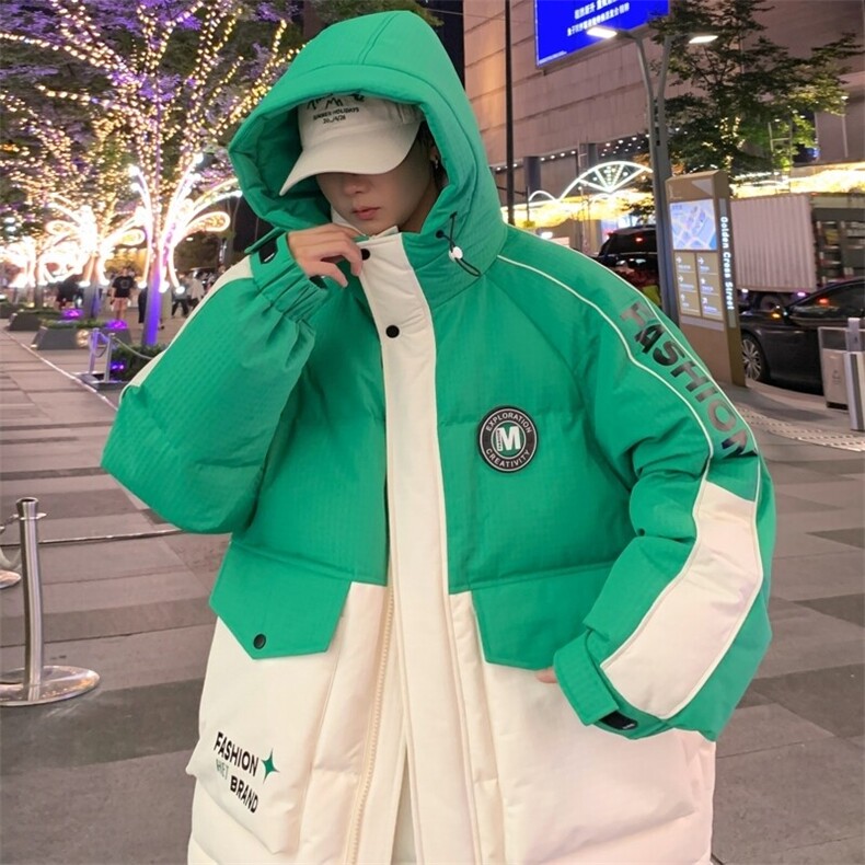 79003-P235控328标90绒子连帽羽绒服男士冬季潮牌帅气保暖外套，男装羽绒服，电商D310B