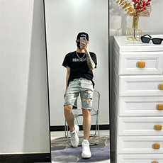 牛仔裤短裤青春流行潮时尚文艺夏季破洞牛仔裤NZ322，男装牛仔裤，星座1109-3