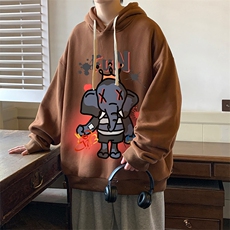 纯棉连帽卫衣男大码运动帽衫宽松薄WY2221-P35加绒款-P40，男装卫衣，电商A040