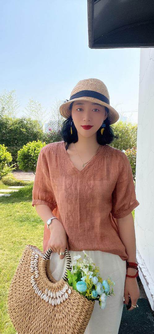 纯苎连衣裙小衫裤子裙子衬衣 时尚风 风淑女风休闲风，女装连衣裙，川哲