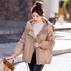 现货主推连帽简约时尚减零小个子加棉保暖通列棉服外套棉衣，女装棉衣/棉服，韩美纤衣