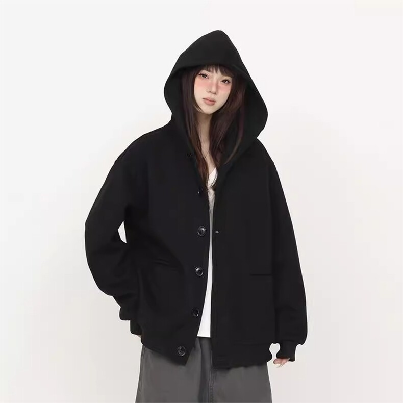 1506-1/WF341/P59连帽卫衣春季新款简约通勤宽松休闲百搭外套1,女装短外套,星座1506-1