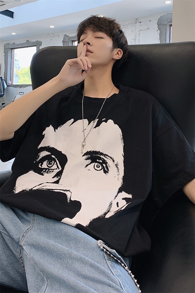美式人物印花短袖T恤男夏季潮重磅半袖体恤衫XZ514-2-T2211-P38,男装T恤,星座514-2(原B239)