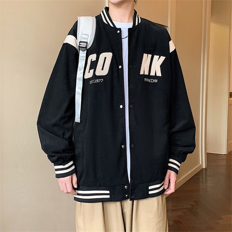 棒球服飞行男秋冬季复古街头灯芯绒外套潮牌机能JK911-P80-控118,女装短外套,电商A021
