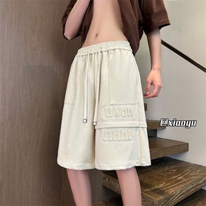 XZ616 夏季新款麂皮绒钢印短裤休闲裤 TY2462 P45控58图片
