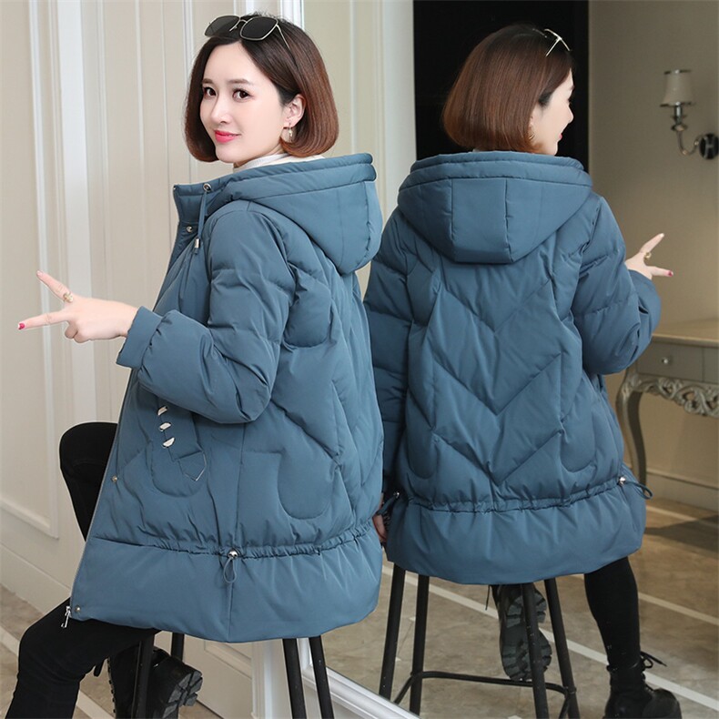 2020冬装新款加绒保暖百搭连帽 棉衣/棉服图片