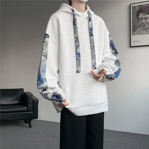 WY10197特P42 春季新款小熊拼接高质量连帽大码卫衣上衣男图片