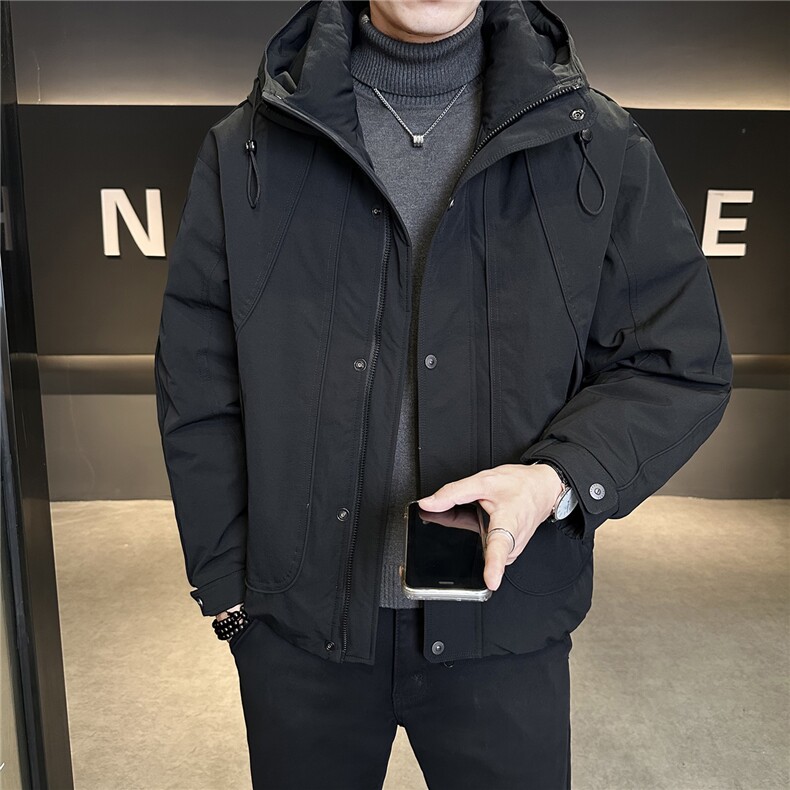 新标连帽轻奢男羽绒服现货高品质情侣保暖外套数据款,男装羽绒服,电商A237