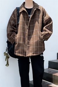 2021年春季新款潮流格子休闲宽松外套夹克男DS-B293-N107图片