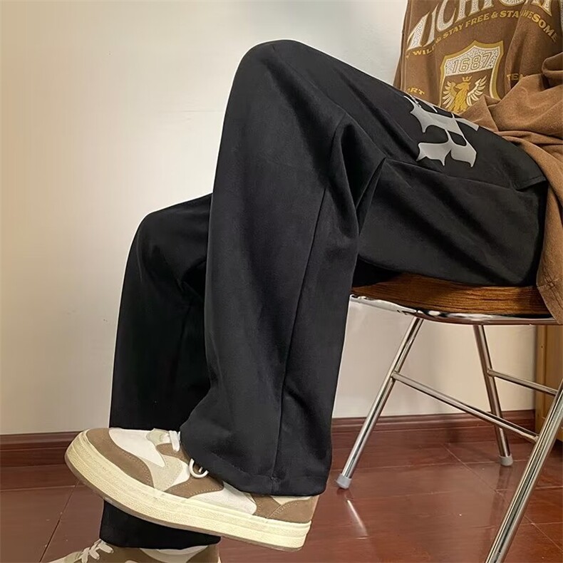 男秋季新款港风休闲裤麂皮绒300克拖地裤YK31P38,男装休闲裤,星座1116-2