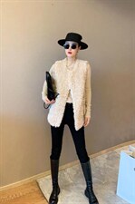 超逸世家4217专业皮毛一体马甲冬季新款，女装马甲，超逸世家