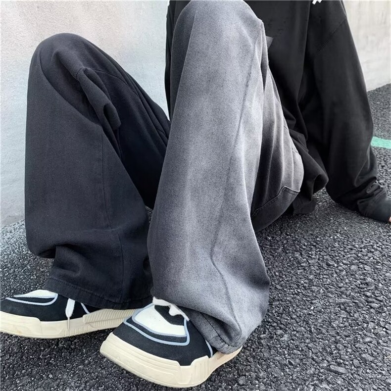 男秋季潮大码休闲裤子高街渐变牛仔裤N604P42图片