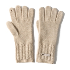 2025年秋季新款百搭女士双股加厚保暖麻花提花分指手套，手套，百纳羊绒