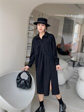 前皱连衣裙，女装连衣裙，依多坊