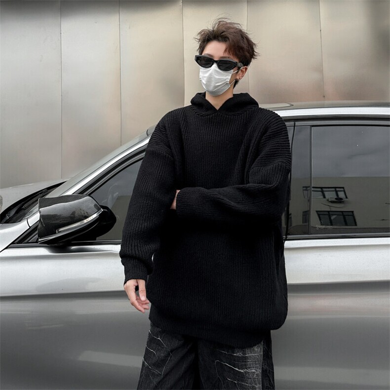 连帽毛衣男款2025秋冬季新款痞帅慵懒宽松针织衫外套MY620-P53图片