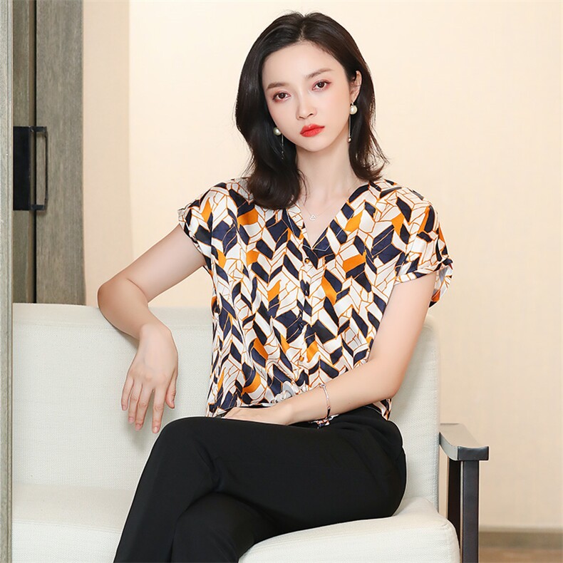 重磅真丝衬衫女长袖设计感小众2025新款高级感桑蚕丝印花妈妈上衣,女装衬衫,阿舍尔精品