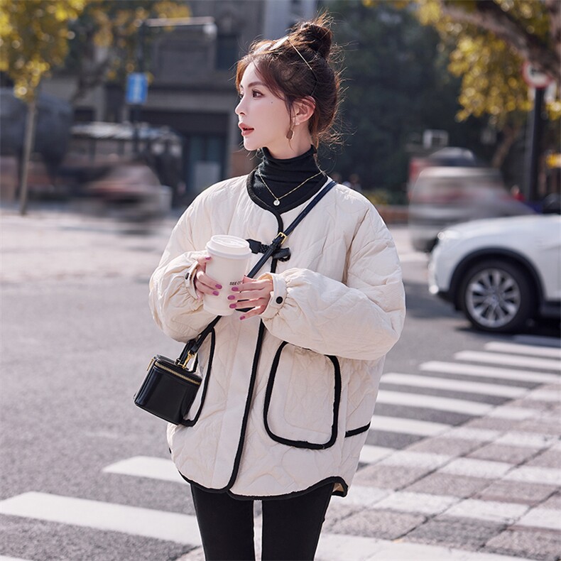 2023年冬款新款小香风圆领韩版短款90绒羽绒服外套中长款,女装羽绒服,瑶迪依秀