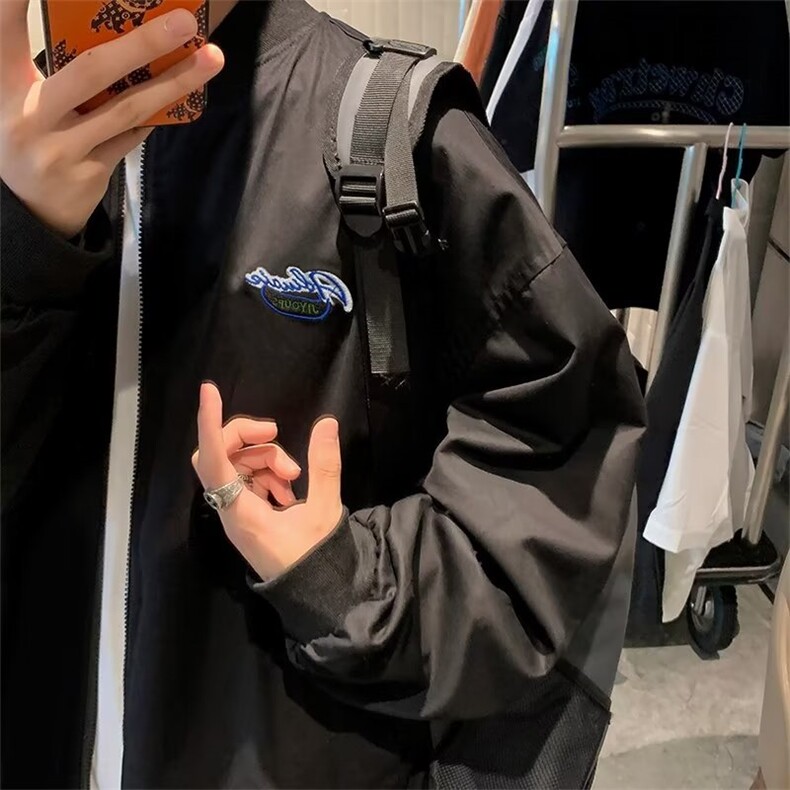 春季新款美式男外套双面穿格子夹克WT05P65图片
