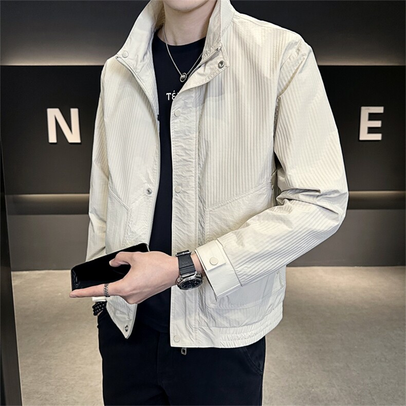 DS-A225-55805秋季新款外套立领帅气青年夹克百搭时尚潮流上衣,男装夹克,电商A225