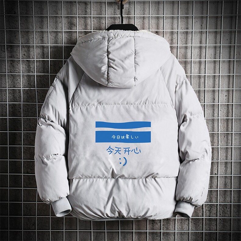 MY16033-P100 加厚加绒连帽衣男大码服男面包服男 网格挂拍图片