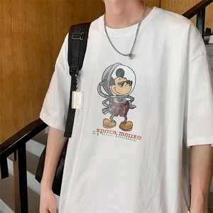 短袖新款青春流行潮流潮T恤夏季男标准圆领卡通动漫时尚潮牌图片