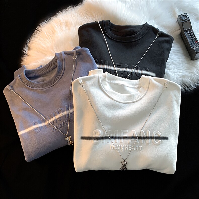 W2203-P-60控7850%棉300克2025秋季新款多工艺港风宽松卫衣外套,女装短外套,电商A036A