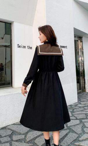 秋冬连衣裙，时尚学院风，领结可拆卸，女装连衣裙，秀水百合