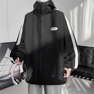 JK9012/P70春装新款两面服中性风夹克男防水冲锋衣宽松外套两面穿图片