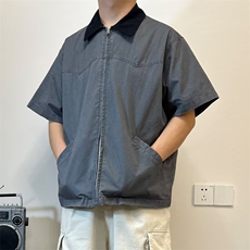 马登工装美式复古防水薄款短袖衬衫户外宽松半袖口袋猎装衬衣男夏，男装T恤，星座1210-1