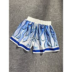 美式蓝色火焰主题四五分裤男夏季休闲健身篮球不过膝短裤K42，男装牛仔裤，星座1116A（原606A-3）