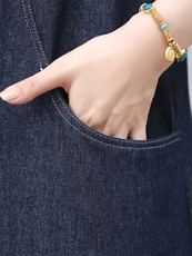 2025年夏季中长款牛仔连衣裙短袖，女装连衣裙，小林双子