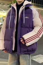 冬季新款韩版假两件宽松大码加厚棉衣外套XZ102B-1-M6636P125，男装棉衣，星座102B-1