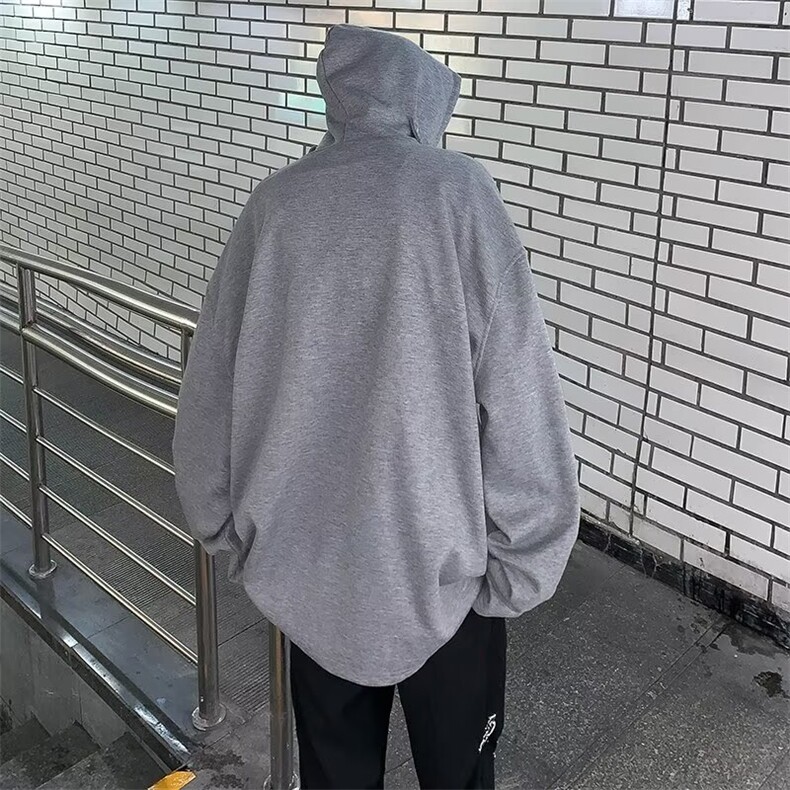 立领小众连帽卫衣男套头宽松百搭休闲上衣春秋情侣帽衫Q40/P52,男装卫衣,星座506