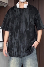 T217/特P30新品夏季扎染短袖T恤男女潮牌泼墨重磅t恤宽松大码上衣，男装T恤，电商基地A050