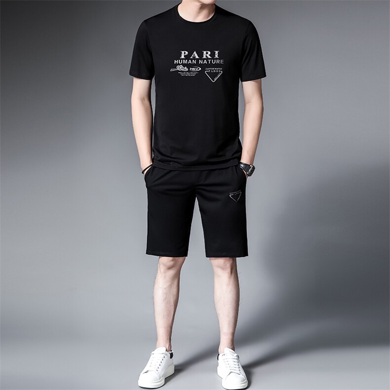 中老年男士运动服套装2023夏季新款冰丝免烫爸爸休闲跑步三件套,男装休闲套装,电商B212（原钱塘6029）