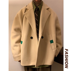 N6138/P85冬款西服双排扣毛呢大衣男宽松大码呢料夹克外套呢子，男装夹克，电商A141