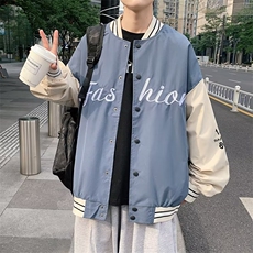 宽松刺绣拼接棒球服男生潮炸街上衣夹克A068-MYJK17-TP48，男装夹克，电商A068