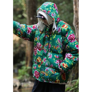 A1情侣装东北大花羊羔毛棉衣保暖防寒风汉服团队服可脱卸帽图片