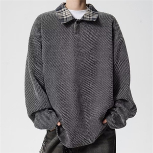 2026薄款polo领套头不带帽衣服男款春秋卫衣男春季男士薄翻领图片
