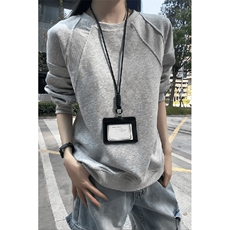 抖音得物高品质二开26春装美式高街重磅结构螺纹拼接圆领卫衣X095，男装卫衣，电商A486