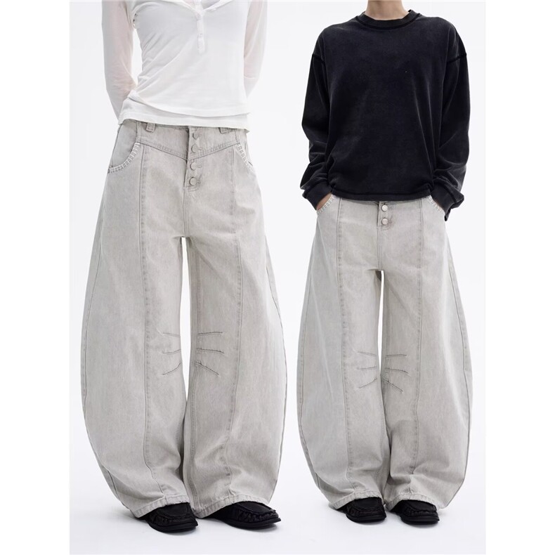 1506-1/KB2131/P60美式高街工装阔腿牛仔裤男女宽松直筒弯刀裤，男装牛仔裤，星座1506-1