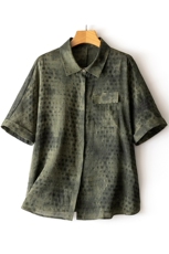 新款简约气质百搭短袖衬衫女宽松休闲上衣，女装衬衫，瑞上羊绒