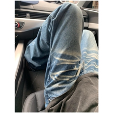 复古水洗蓝牛牛仔裤男春季潮牌宽松休闲裤直筒微喇裤N9099，男装休闲裤，星座1116A（原606A-3）