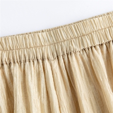 松紧松轻薄超宽松大摆长裤休闲时尚纯色绉感阔腿裙裤女，女装休闲裤，水衣源