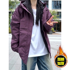现货5W件冬季三防美式boxy解构连帽雪山冲锋衣棉衣男女棉服厚外套，男装夹克，电商A486-1