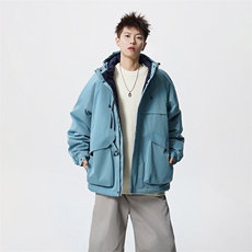 现货5W件冬季三防美式boxy解构连帽雪山冲锋衣棉衣男女棉服厚外套，男装夹克，电商A486