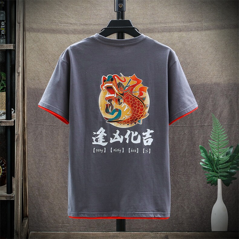 国潮T恤青少年动物印花圆领短袖95%棉男夏季A158-D01，男装T恤，星座310B-3