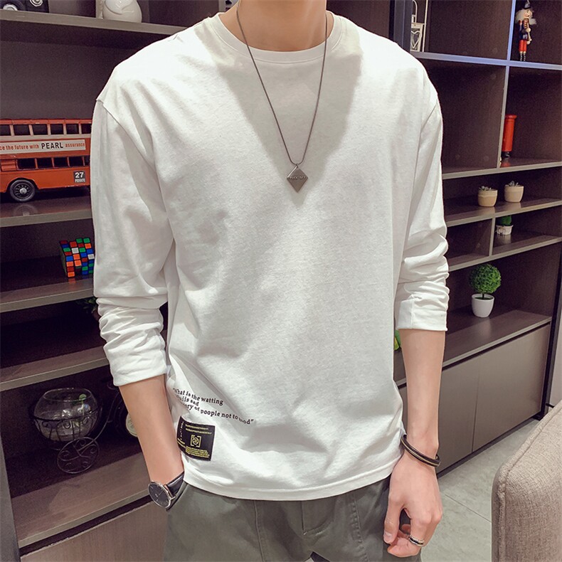 2021春新款男士长袖T恤春季潮流打底衫棉衣服体桖内搭DS329TP30,男装T恤,电商A102