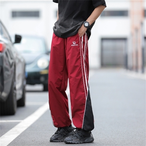 休闲裤男韩版潮流高街帅拼色2023夏季新款ins宽松束脚裤K4202-P38图片